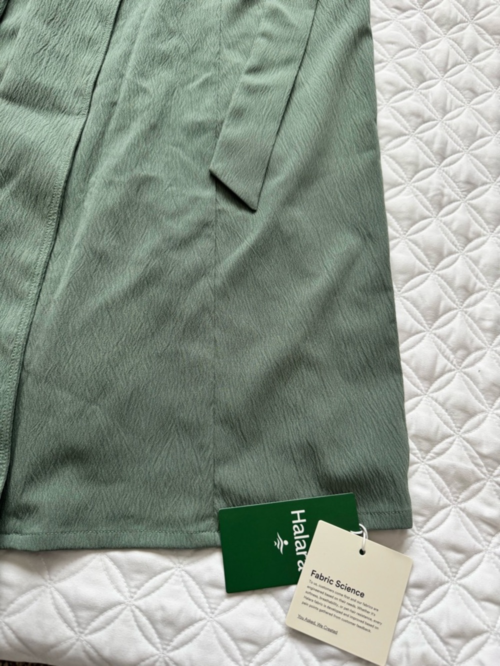 NWT HALARA Green V-Neck Sleeveless Wrapped Belted Midi Travel Dress Pockets Sz M - Picture 7 of 16